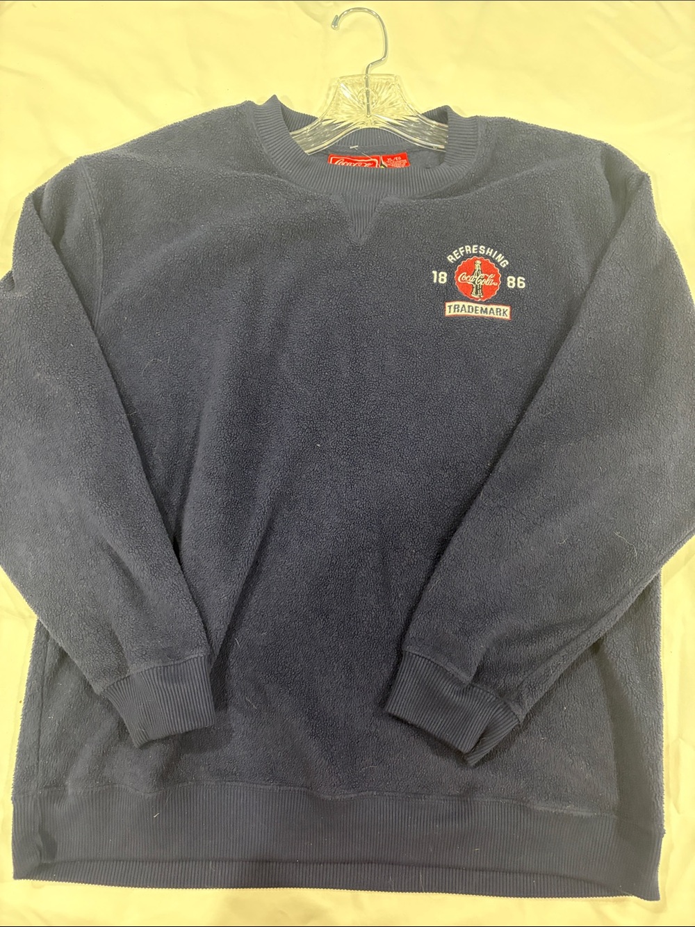 Coca Cola Navy Crewneck Sweatshirt with Small Chest Logo